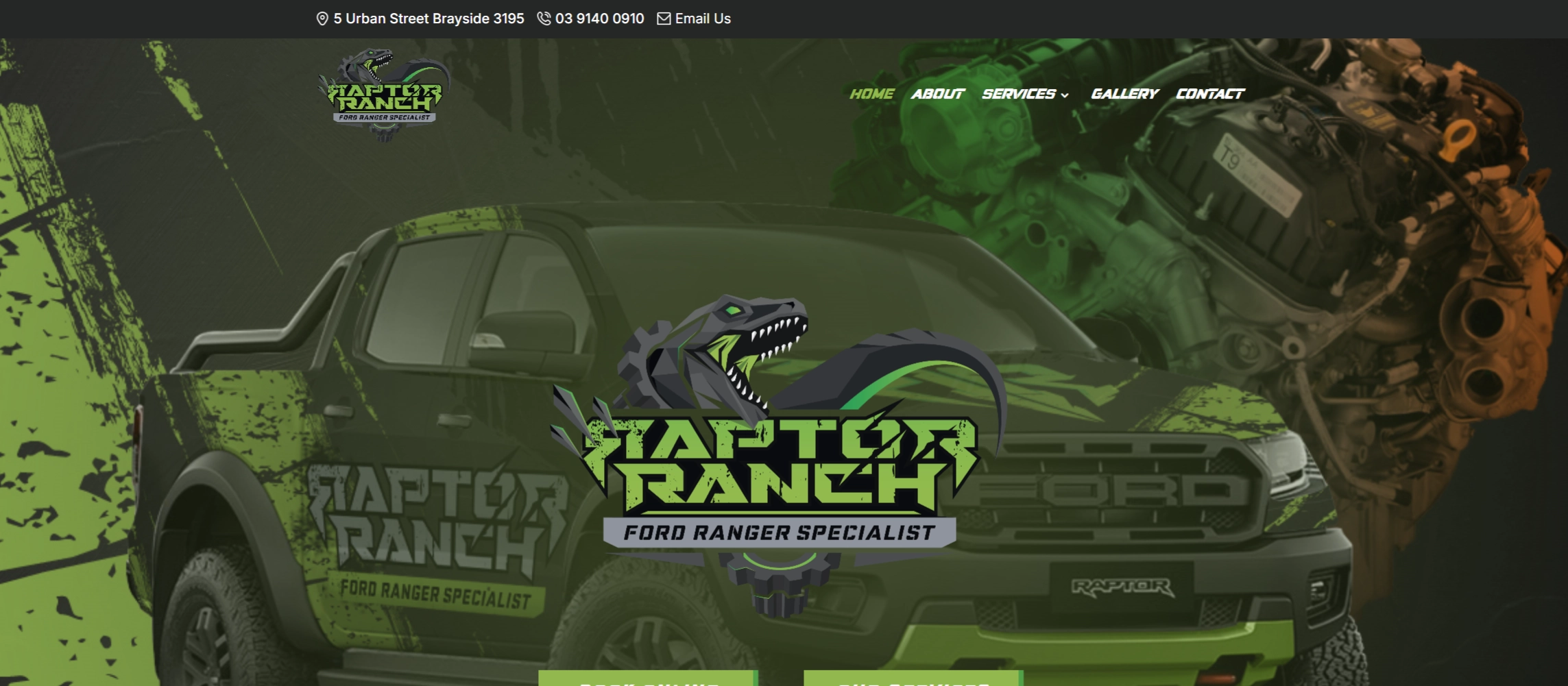 Raptor Ranch website design