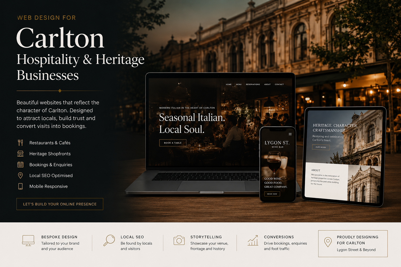 Elegant web design for Carlton businesses