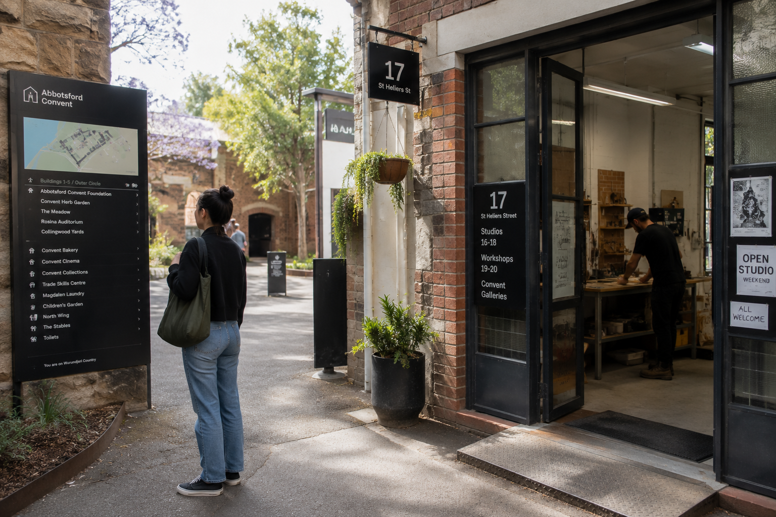 Abbotsford Convent courtyard and studios