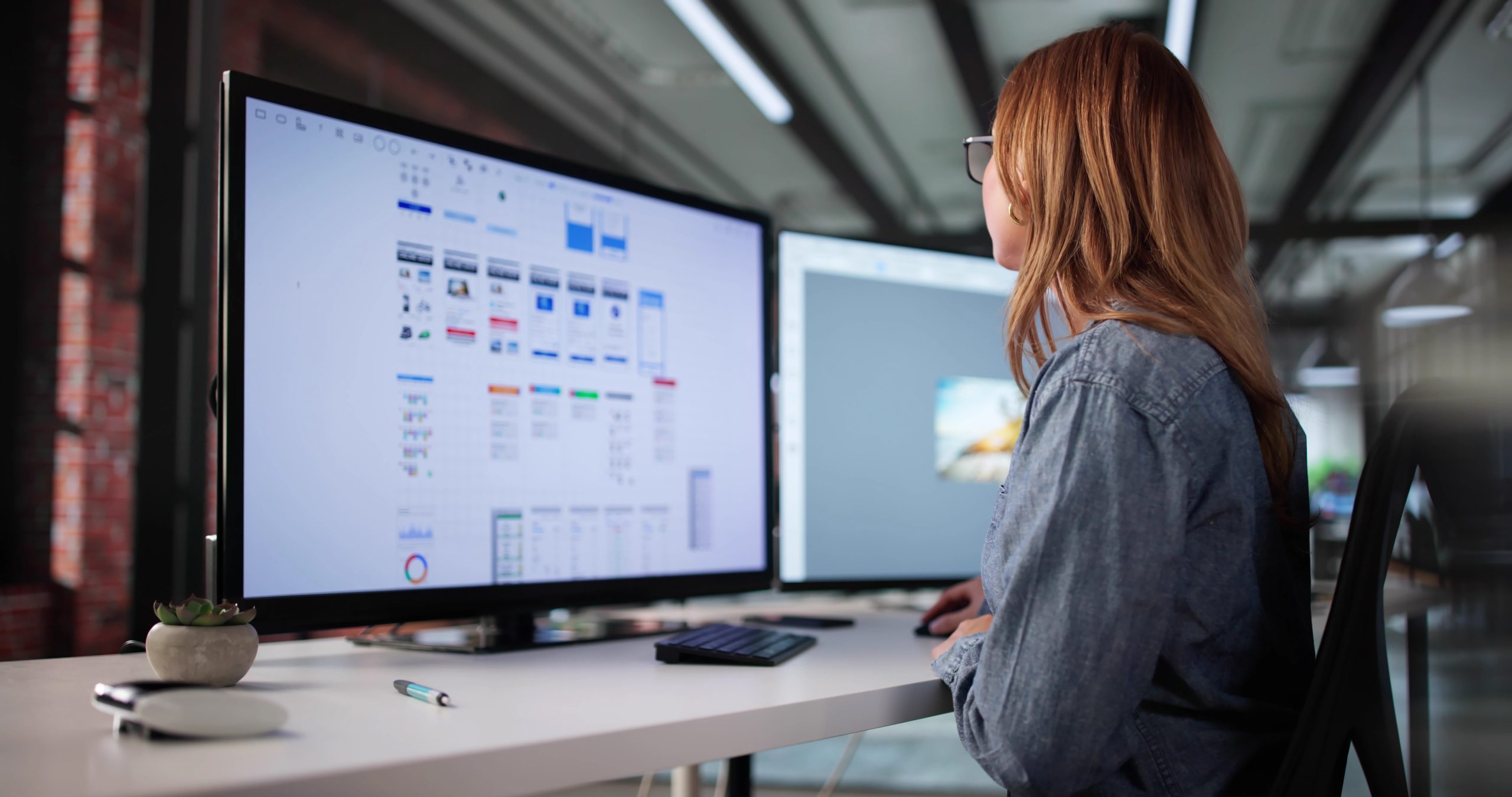 Young Woman Is Working Freelance Web Designer